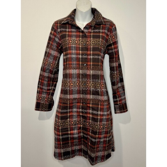 The Shirt by Rochelle Behrens Tuckernuck Dress Plaid Multicolor Size S Small EUC - Picture 1 of 5